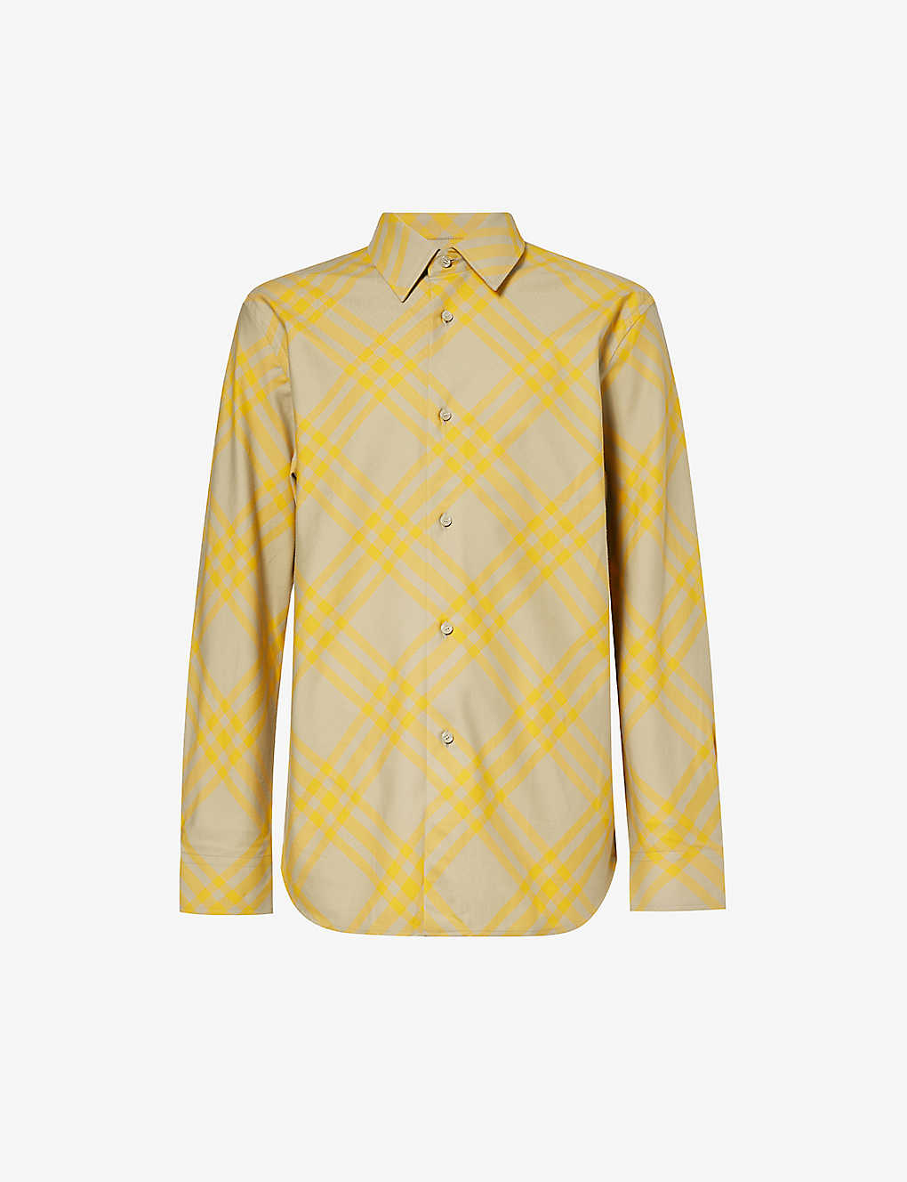 Shop Burberry Checked-pattern Regular-fit Cotton In Hunter Ip Check