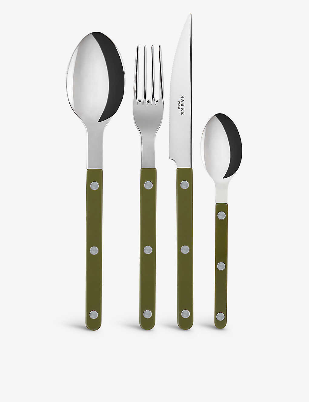 Sabre Green Fern Bistrot Stainless-steel Cutlery Set Of 24