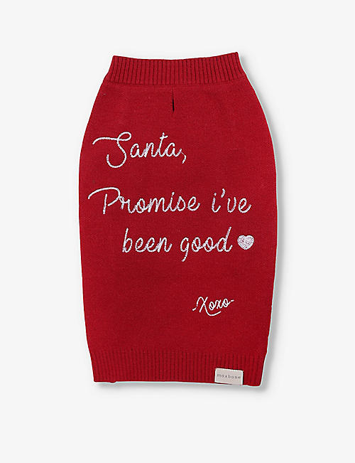 MAXBONE: Promise Good text-embroidered knitted dog jumper