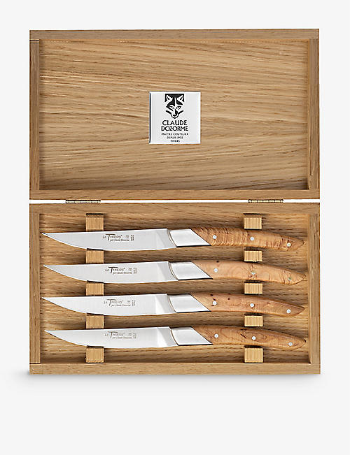 CLAUDE DOZORME: Le Thiers Art Déco Collection stainless-steel steak knives set of four