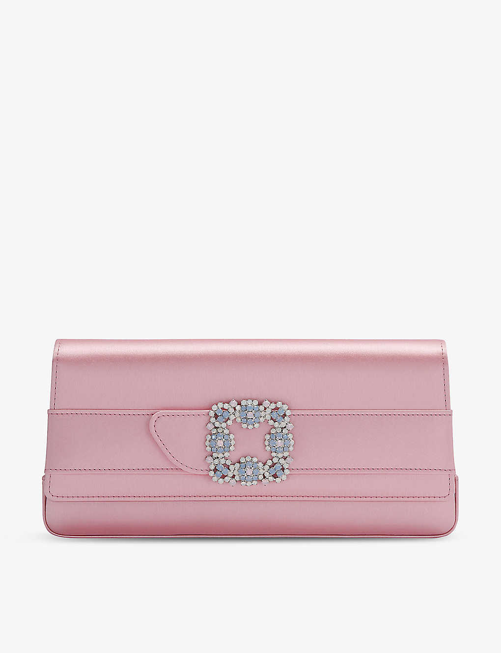 Manolo Blahnik Womens Pale Pink Gothisi Satin Clutch Bag In Light Pink