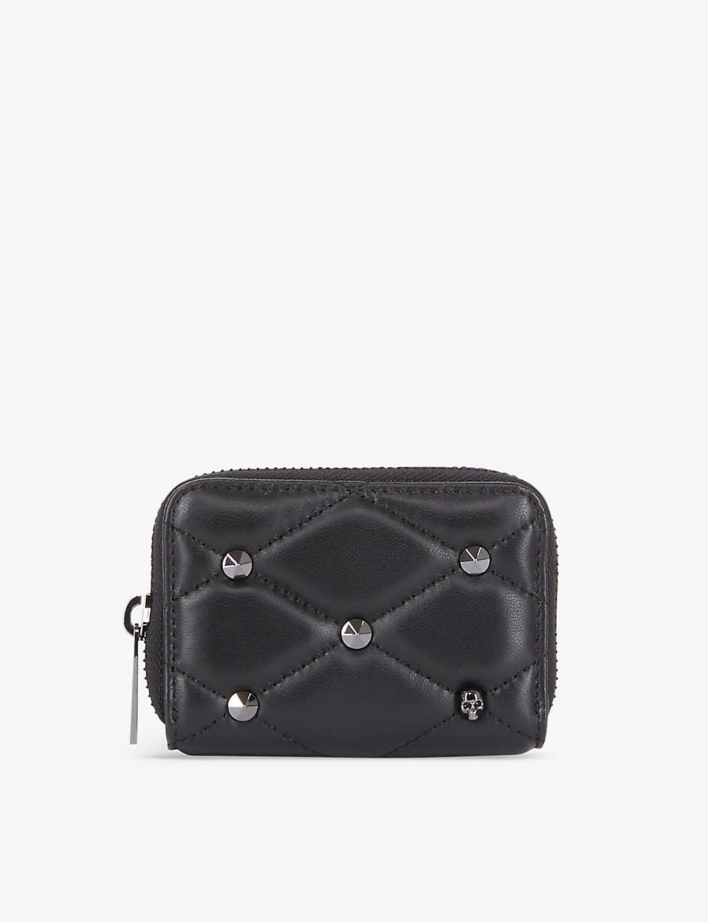The Kooples Black Quilted Stud-detail Leather Purse