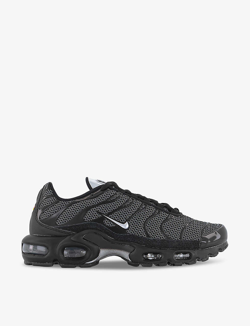 Nike Womens Black Metallic Silver Tu Air Max Plus Brand-embroidered Woven Low-top Trainers