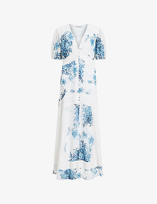 ALLSAINTS: Dinah floral-print recycled-polyester maxi dress