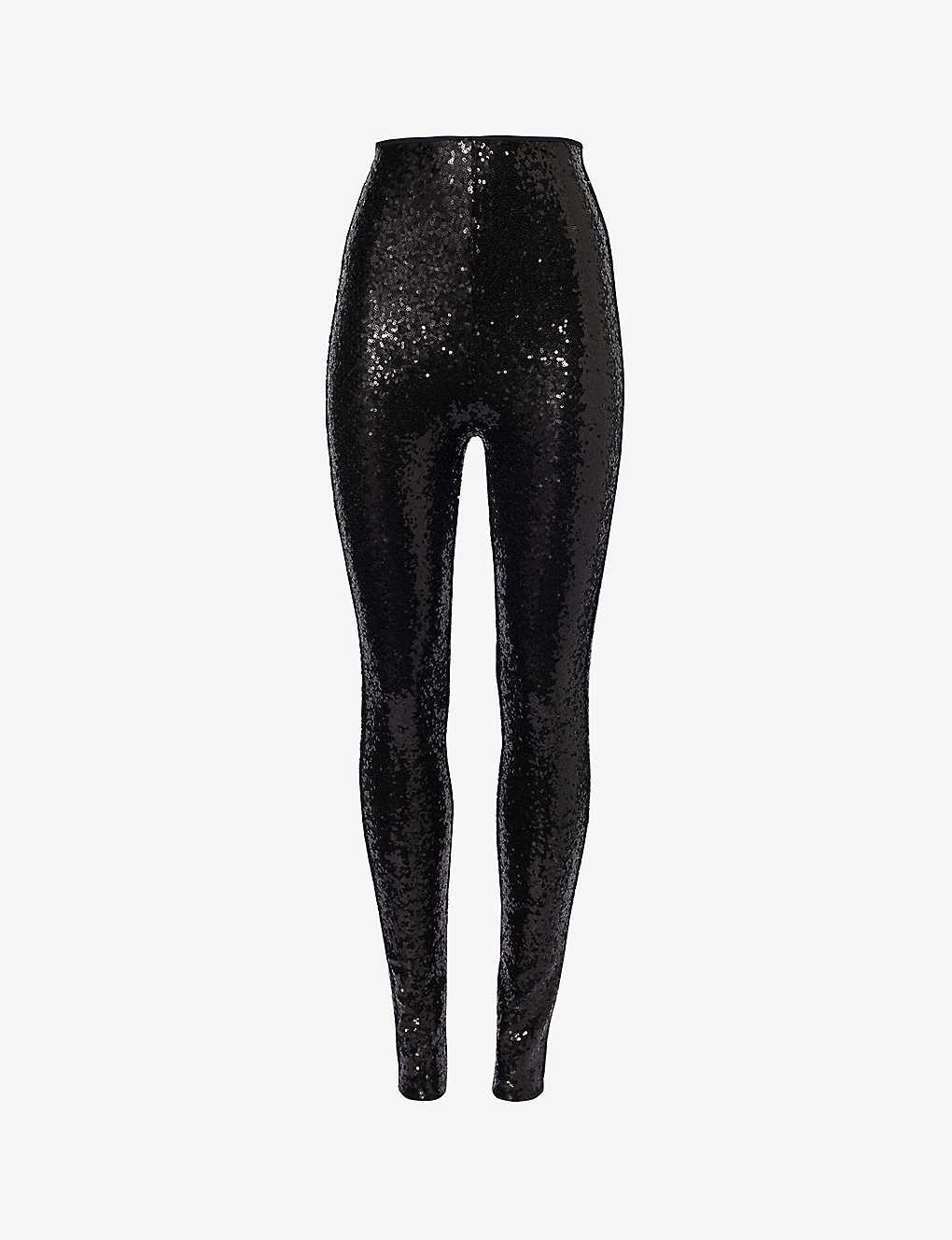 COMMANDO SEQUIN-EMBELLISHED STRETCH-WOVEN LEGGINGS