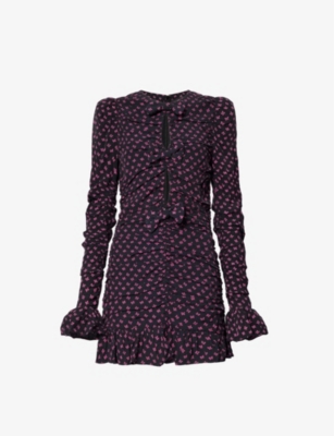 ROTATE BIRGER CHRISTENSEN: Cut-out floral-jacquard mini dress