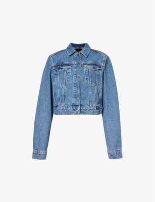 Topshop moto cropped denim 2024 jacket