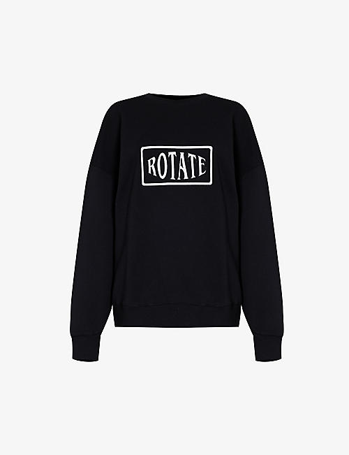 ROTATE SUNDAY: Brand-embroidered relaxed-fit organic-cotton sweatshirt