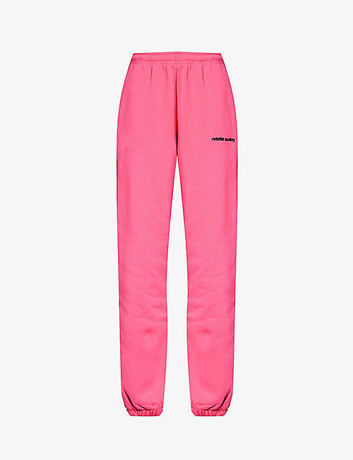 ROTATE SUNDAY: Mimi brand-embroidered mid-rise organic-cotton jogging bottoms