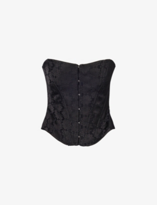 STELLA MCCARTNEY: Floral-jacquard slim-fit woven corset top