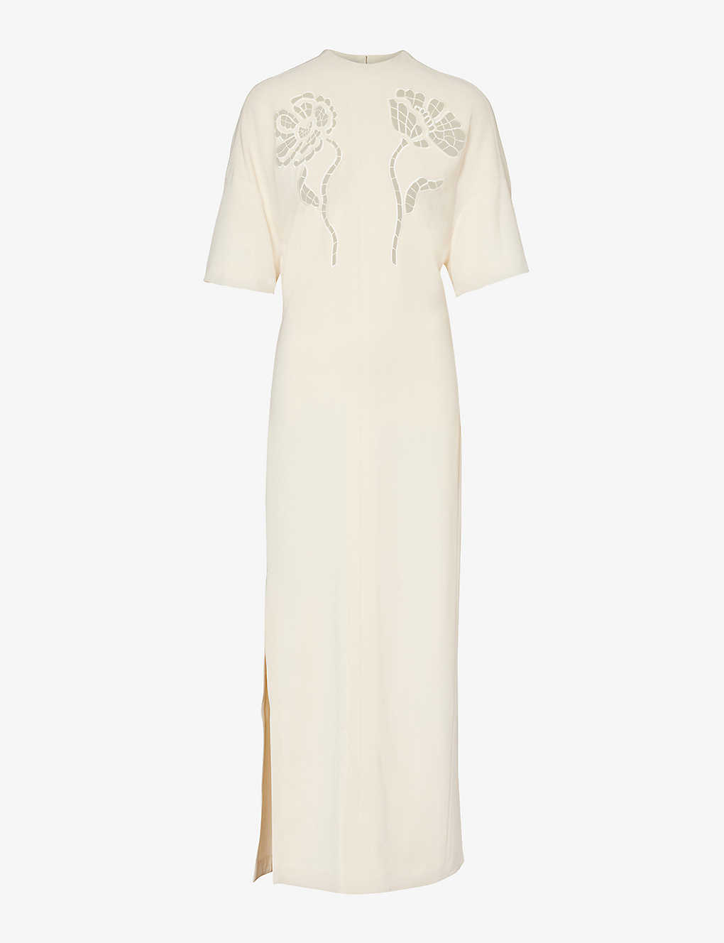 Stella Mccartney Womens Gesso Broderie-panel Cut-out Stretch-woven Maxi Dress
