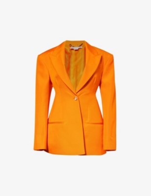 STELLA MCCARTNEY: Peak-lapel padded-shoulder woven blazer