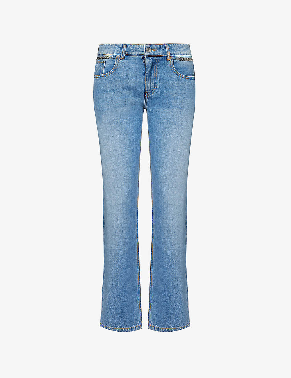 Stella Mccartney Womens Mid Vintage Blue Flared-leg Mid-rise Jeans