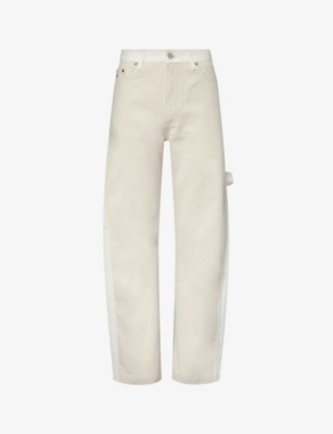 Shop Stella Mccartney Women's White Ecru Wash Banana Wide-leg Mid-rise Jeans