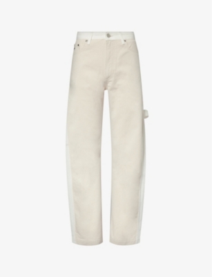 Stella Mccartney Banana Leg Utility Jeans In White Ecru Wash