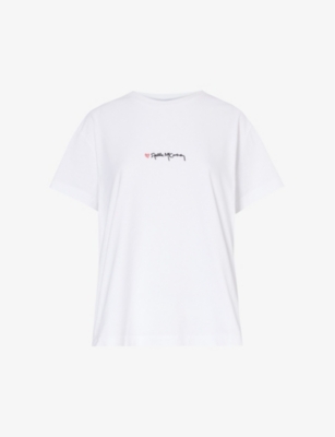 Stella Mccartney Stella Mc Cartney T Shirt With Embroidered Signature In White