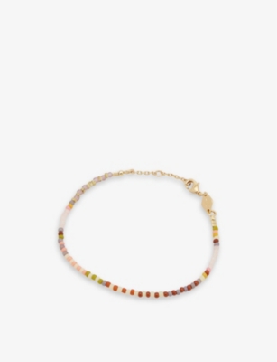 ANNI LU: Echo Beach gold plated brass bead bracelet