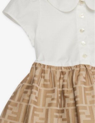 Shop Fendi Trench Logo-print Cotton Dress 9-24 Months