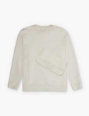 FENDI: Logo patch-pocket cotton-jersey sweatshirt 10-12 years