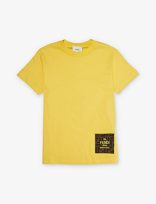 FENDI: Logo-embroidered short-sleeve cotton-jersey T-shirt 8-12 years
