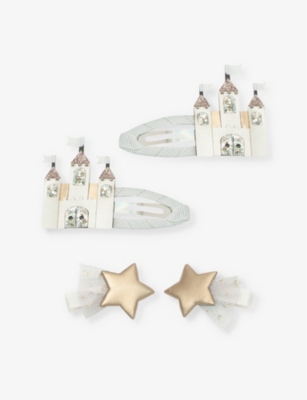 Mimi & Lula Fairytale Castle Pack Of Four Hair Clips In Fairytale
