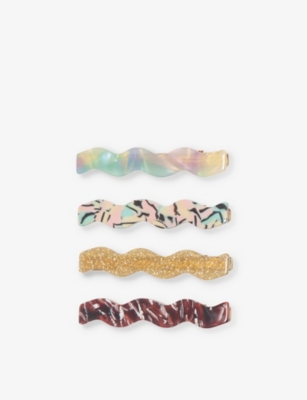 MIMI & LULA: Wavy pack of four acetate clips