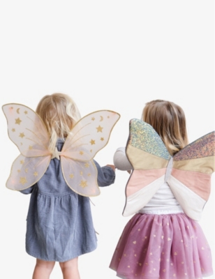 MIMI & LULA: Starry Night star-embellished mesh fairy wings 40cm