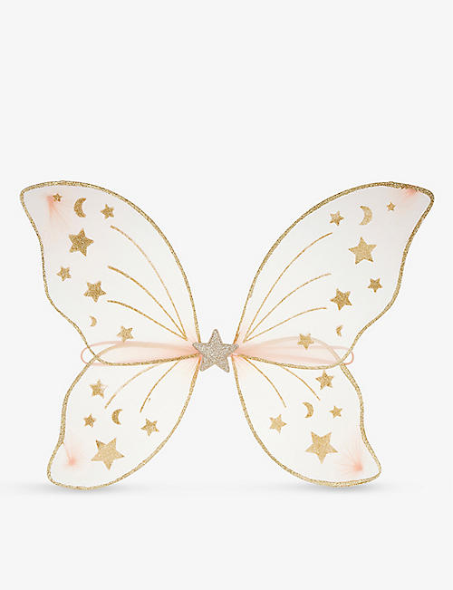 MIMI & LULA: Starry Night star-embellished mesh fairy wings 40cm