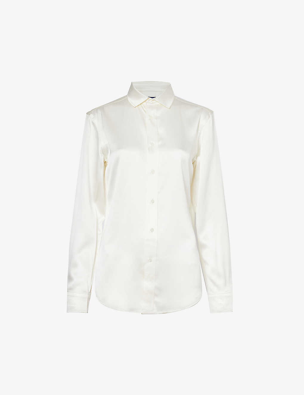 Polo Ralph Lauren Womens Trophy Cream Long-sleeved Silk Shirt