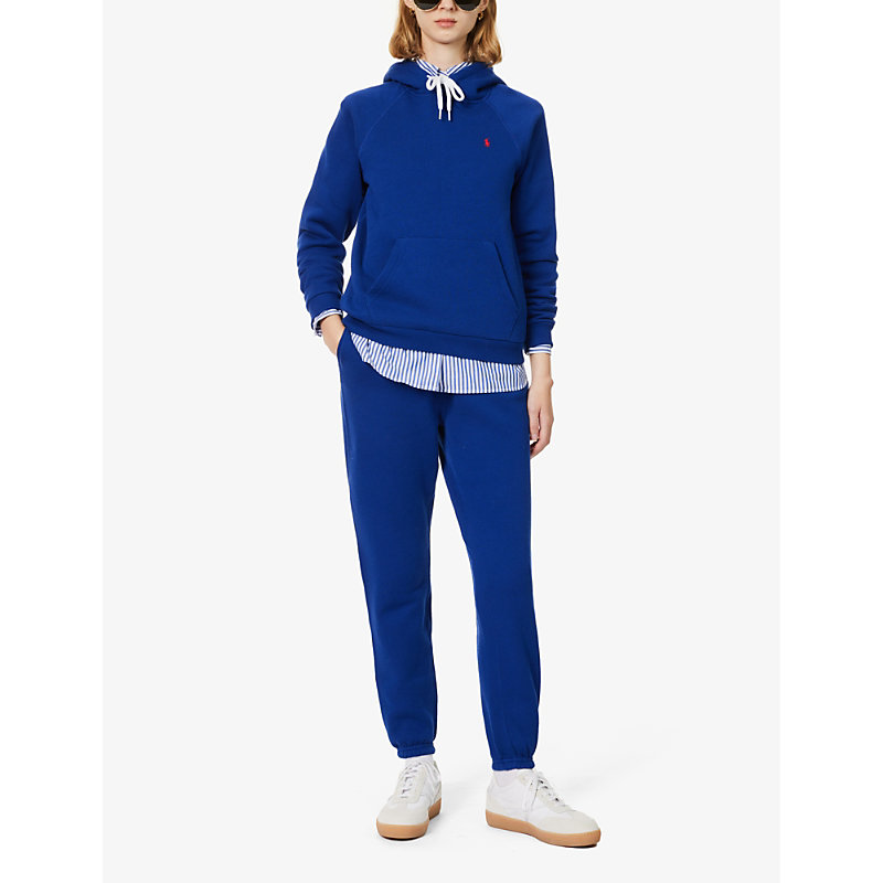 Shop Polo Ralph Lauren Women's Sporting Royal Logo-embroidered Elasticated-waist Cotton-blend Jogging Bot