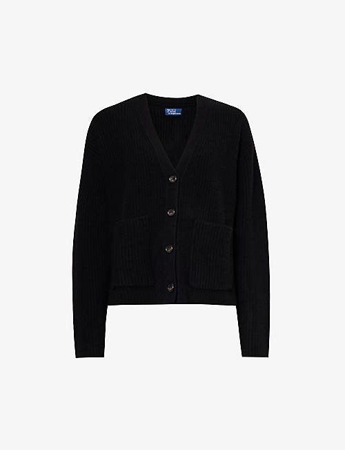 POLO RALPH LAUREN: V-neck boxy-fit wool and cashmere-blend cardigan