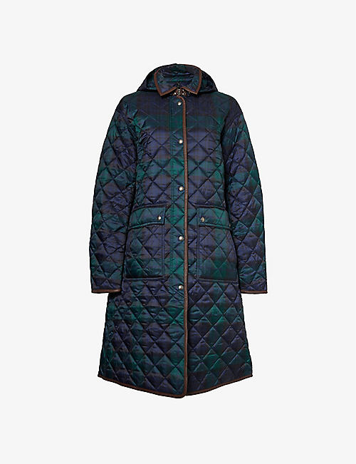 POLO RALPH LAUREN: Checked reversible quilted hooded shell coat