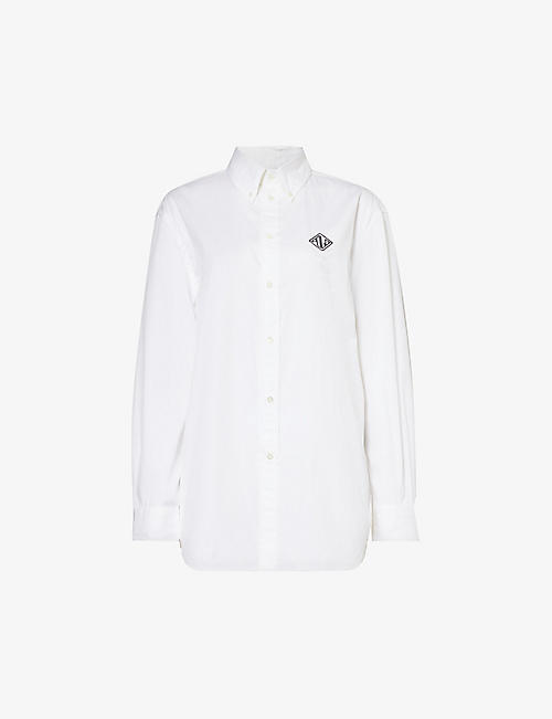 POLO RALPH LAUREN: Logo-embroidered relaxed-fit cotton-poplin shirt