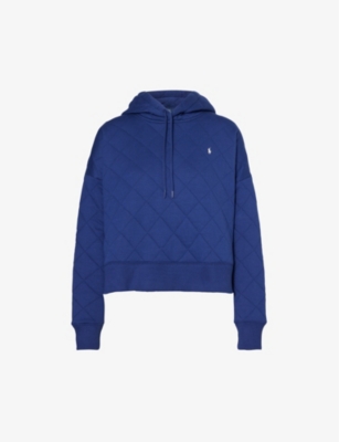 POLO RALPH LAUREN: Quilted logo-embroidered cotton hoody