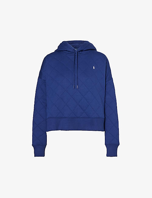 POLO RALPH LAUREN: Quilted logo-embroidered cotton hoody