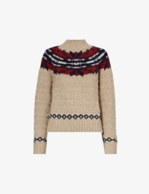 POLO RALPH LAUREN: Fair Isle-pattern high-neck wool, cotton and linen-blend jumper
