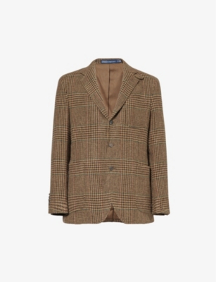 POLO RALPH LAUREN: Checked single-breasted wool blazer