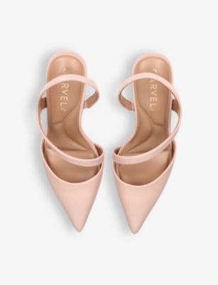 Shop Carvela Women's Pale Pink Symmetry Leather Court Heels