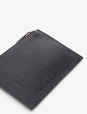 Shop The Kooples Black Brand Logo-embossed Leather Wallet
