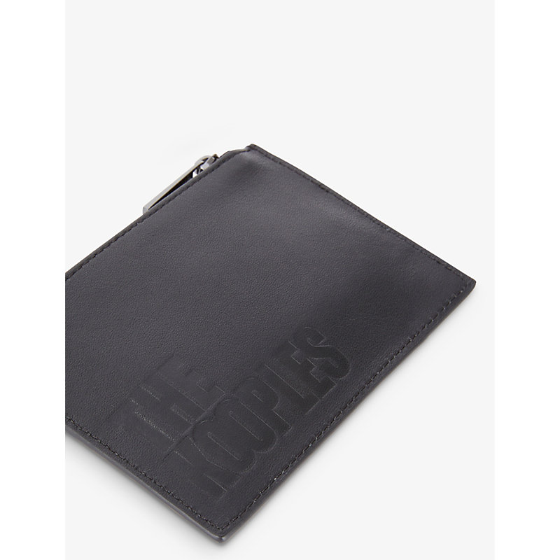 Shop The Kooples Black Brand Logo-embossed Leather Wallet