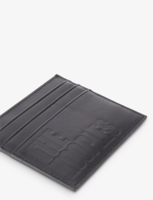 Shop The Kooples Black Brand Logo-embossed Leather Card Holder