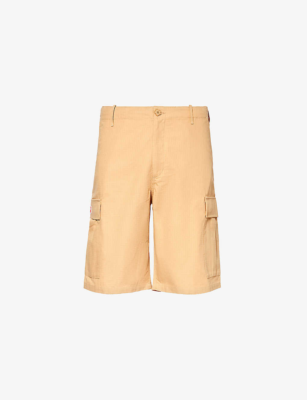 Shop Kenzo Men's Camel Cargo-pocket Regular-fit Cotton Shorts In Brown