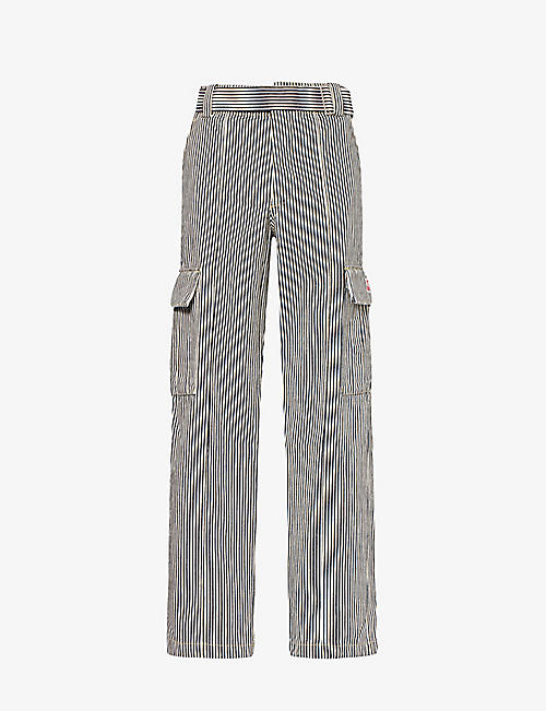 KENZO: Striped relaxed-fit cotton trousers