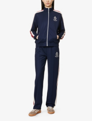 Shop Sporty And Rich Sporty & Rich Women's Vy Crown Brand-embroidered Woven Jacket In Navy