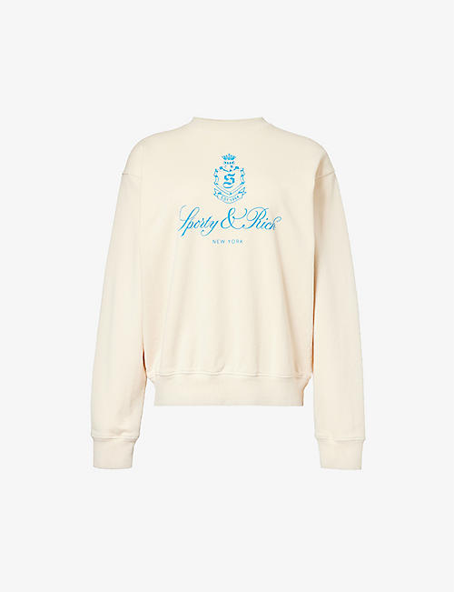 SPORTY & RICH: Vendome logo-print cotton sweatshirt