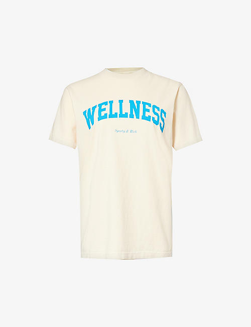 SPORTY & RICH: Wellness brand-print cotton-jersey T-shirt