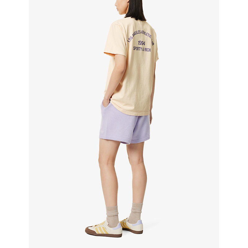 Shop Sporty And Rich Sporty & Rich Women's Cream La Athletic Group Brand-print Cotton-jersey T-shirt