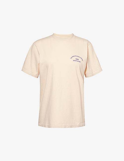 SPORTY & RICH: LA Athletic Group brand-print cotton-jersey T-shirt