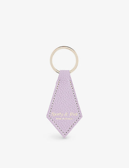 SPORTY & RICH: Logo-foiled pointed leather keyring