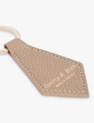 Shop Sporty And Rich Sporty & Rich Oat Logo-foiled Pointed Leather Keyring